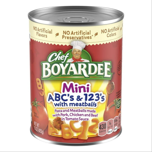 Chef Boyardee Mini ABC's and 123's with Meatballs 15 oz